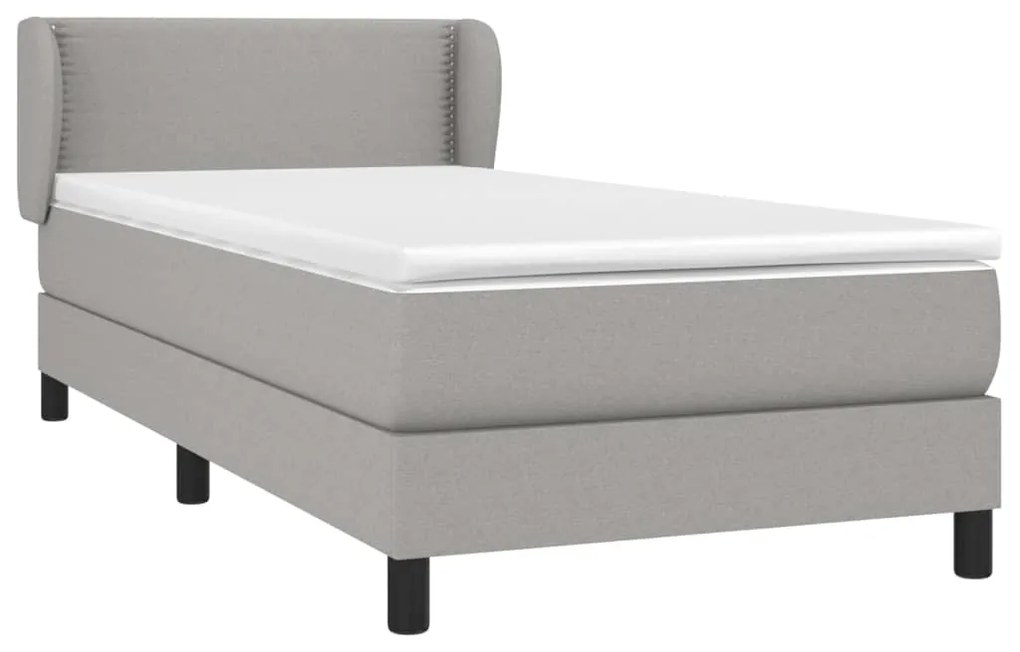 Giroletto a molle con materasso grigio chiaro 80x200 cm tessuto