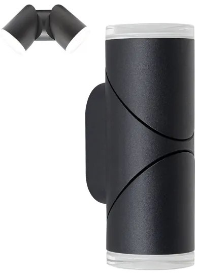 Prezent 28210A - LED Luce Spot a parete da esterno AKARA 2xLED/5W/230V IP65 nero