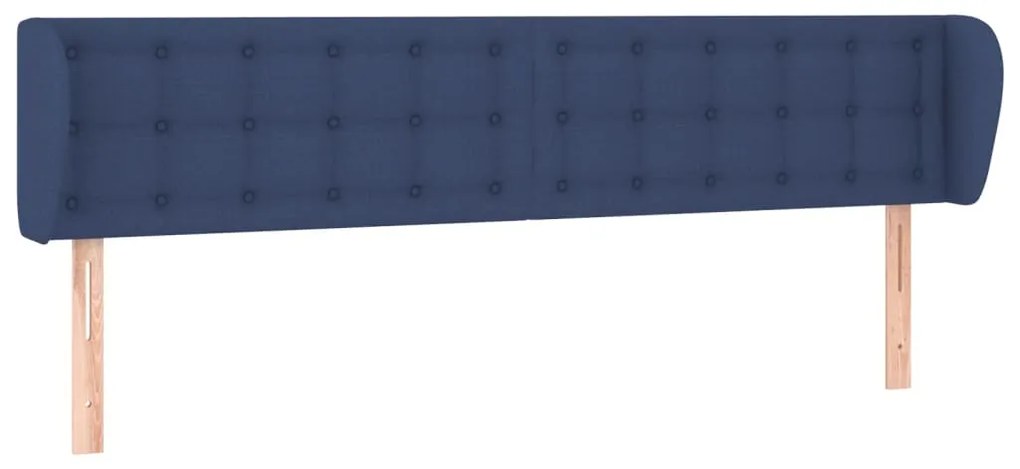 Testiera ad orecchio blu 183x23x78/88 cm in tessuto