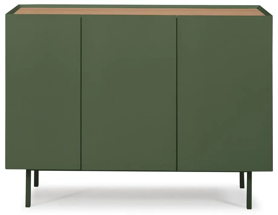 Cassettiera bassa verde effetto rovere 110x85 cm Arista - Teulat