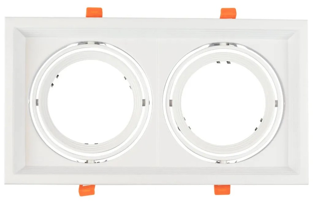 Faro da Incasso Orientabile Bianco - 2 lampade AR111 Foro 315x163mm