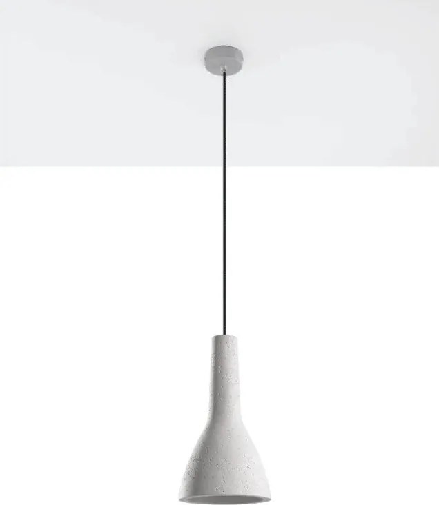 Lampadario grigio chiaro con paralume in calcestruzzo ø 17 cm Mattia – Sollux
