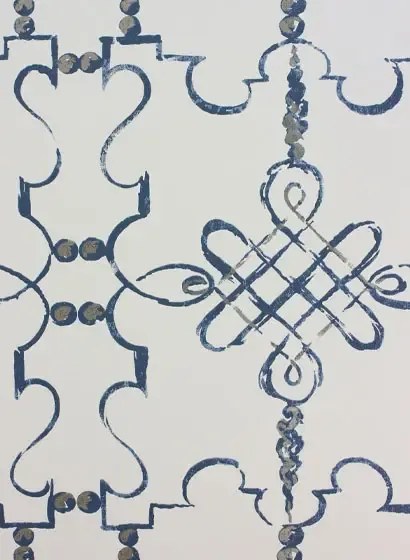 Nina Campbell Tapete Portavo - Indigo/ Ivory