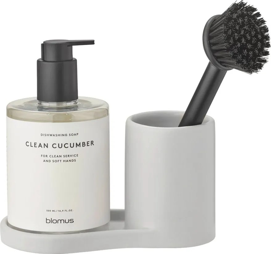 Supporto per detersivo grigio chiaro in gres Piro – Blomus