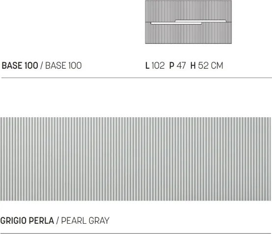 Mobile bagno da 100 cm sospeso 2 cassetti Grigio Perla - RIGHE