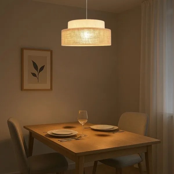 Lampadario a sospensione con filo BOHO 1xE27/60W/230V diametro 40 cm color crema/beige