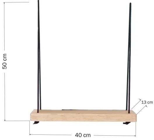 Mensola a muro 50x40 cm abete