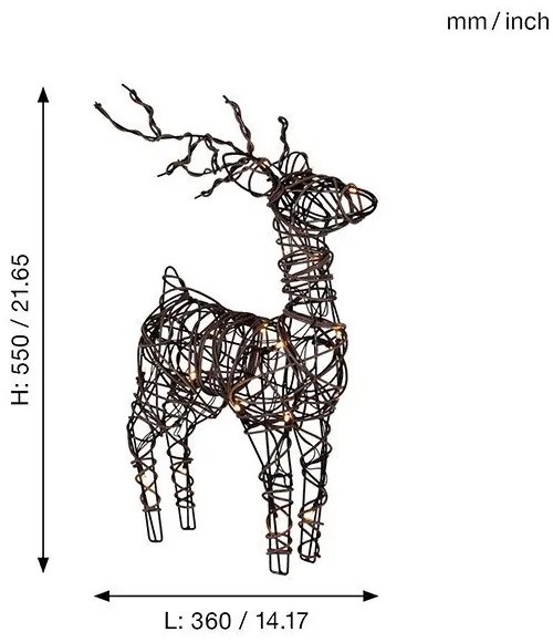 Decorazione natalizia luminosa marrone con alimentazione a batteria da terra Vixen – Star Trading