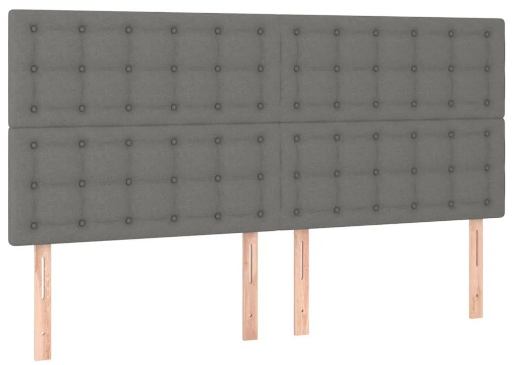 Testiera 4 pz grigio scuro 80x5x78/88 cm in tessuto
