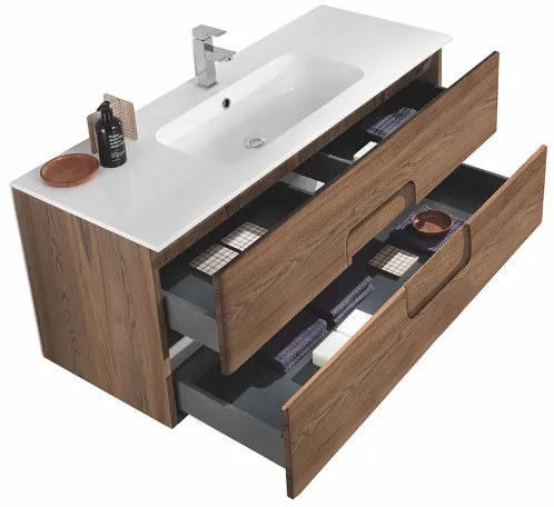 Mobile sospeso bagno ARCO 100 cm due cassetti Tek