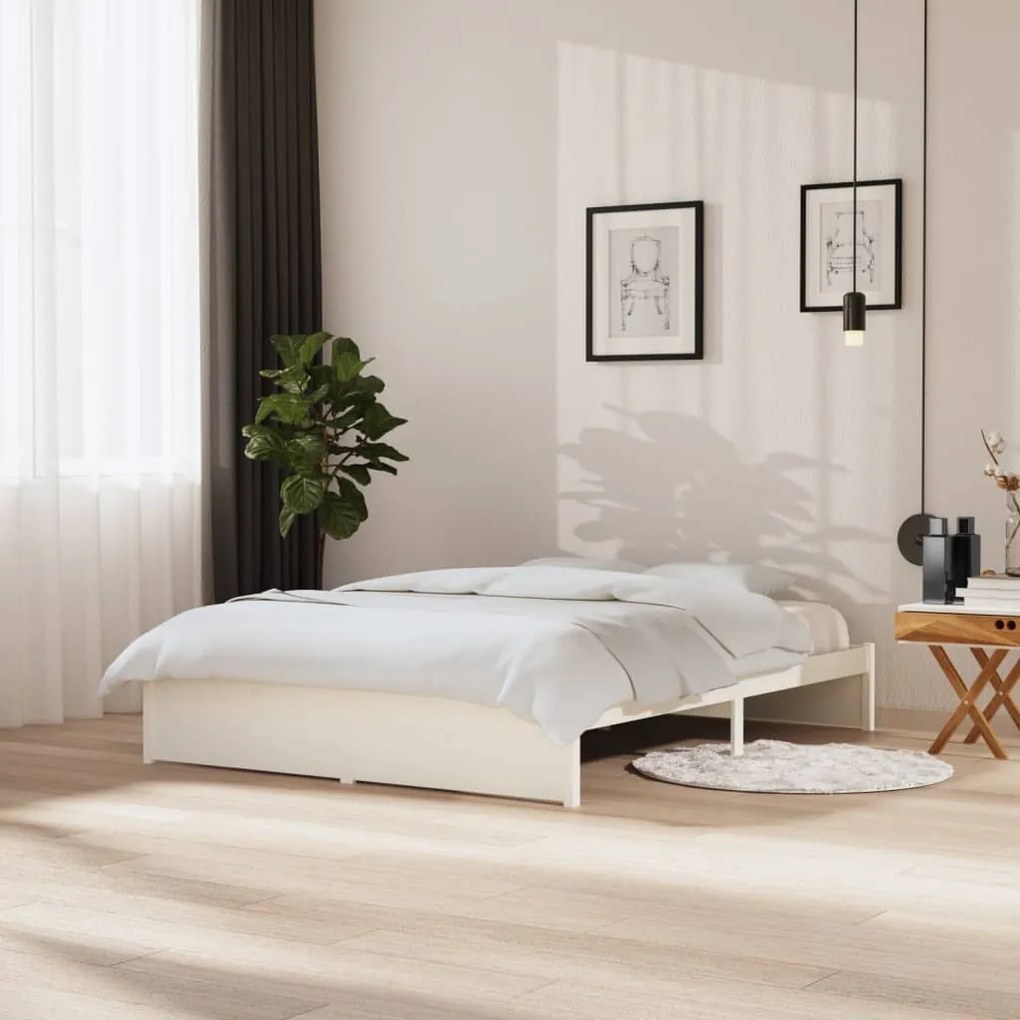 Giroletto Bianco İn Legno Massello 150x200 Cm King Size /