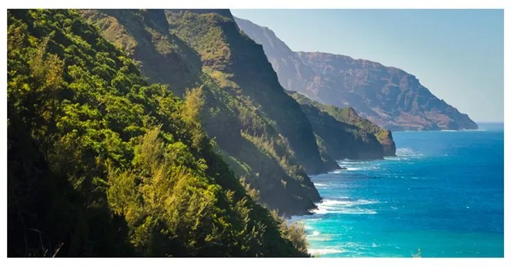 Fotomurale XXL  Na Pali Coast, Kauai, Hawaii  Colore Blu, Dimensioni e Misure 550x270