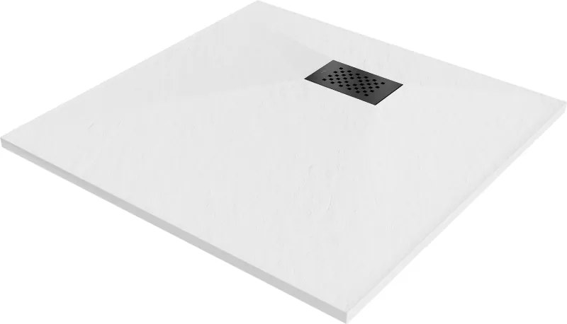 Mexen Hugo piatto doccia quadrato SMC 80 x 80 cm, bianco, copertura nera - 42108080-B