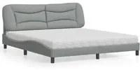 Letto con Materasso Grigio Chiaro180x200 cm Tessuto 3208548