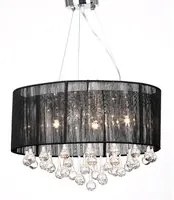 Lampadario con 85 Cristalli Nero 60344