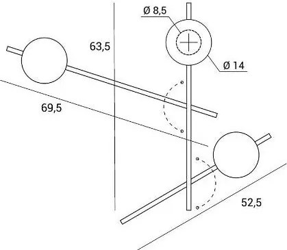 Mikado parete/soffitto 3 luci