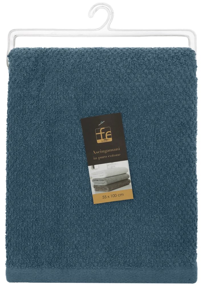 Asciugamano Viso Per Bagno 55x100 Cm Feridras "Gold" Blu Pastello