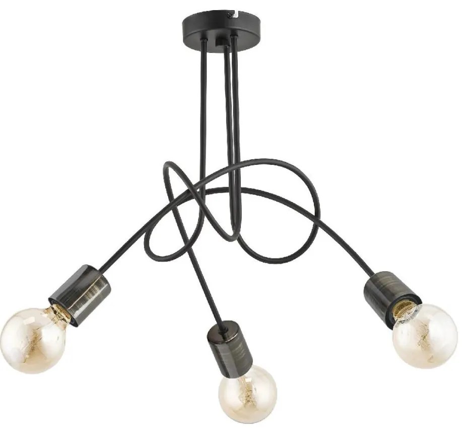 Lampadario a plafone TANGO 3xE27/15W/230V nero