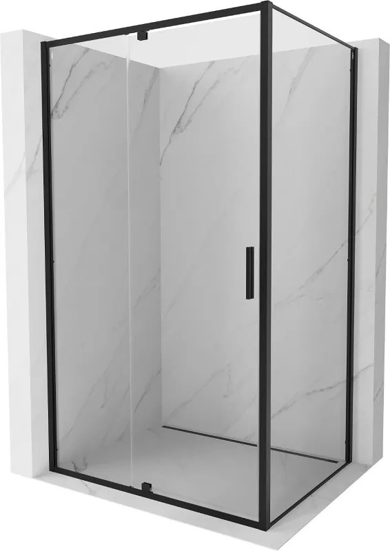 Mexen Exo cabina doccia a cerniera 125 x 75 cm, trasparente, nero - 819-125-075-70-00