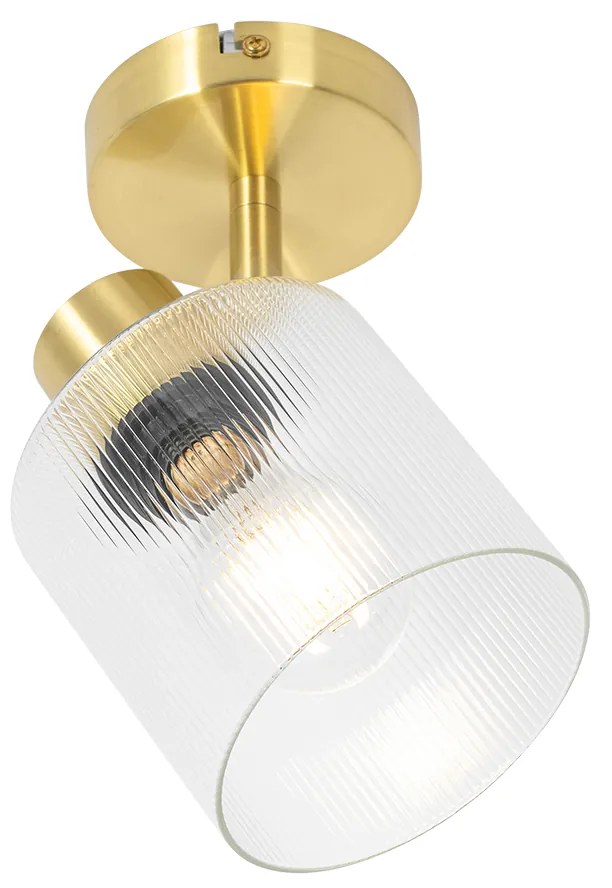 Faretto da soffitto Art Déco oro con vetro regolabile - Laura