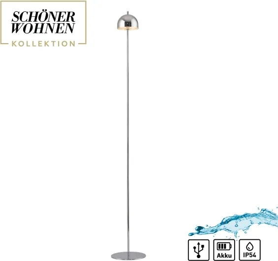 Schöner Wohnen 19245-17 - Lampada da terra LED dimmerabile BELLIS LED/2,5W/5V IP54 cromata