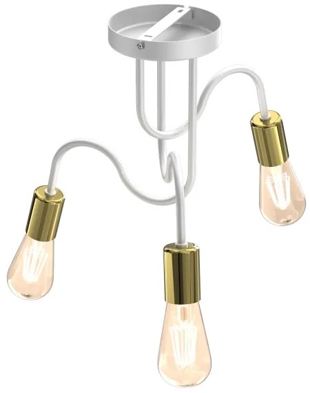 Lampadario a plafone DOW 3xE27/60W/230V bianco/oro