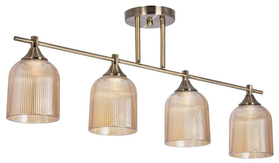 Lampadario a sospensione con supporto rigido 4xE14/60W/230V ottone