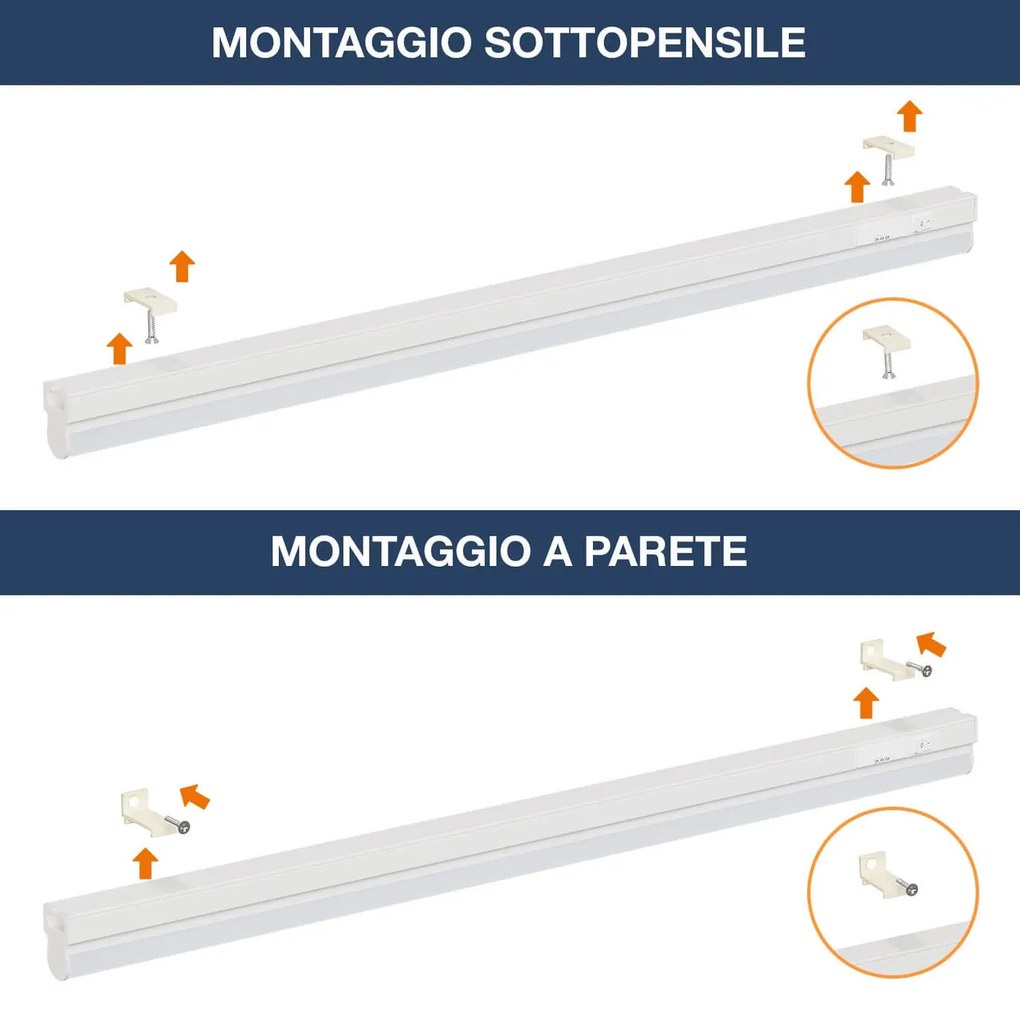 Tubo LED Integrato T5 9W 60cm CCT Bianco Variabile Angolo 160°