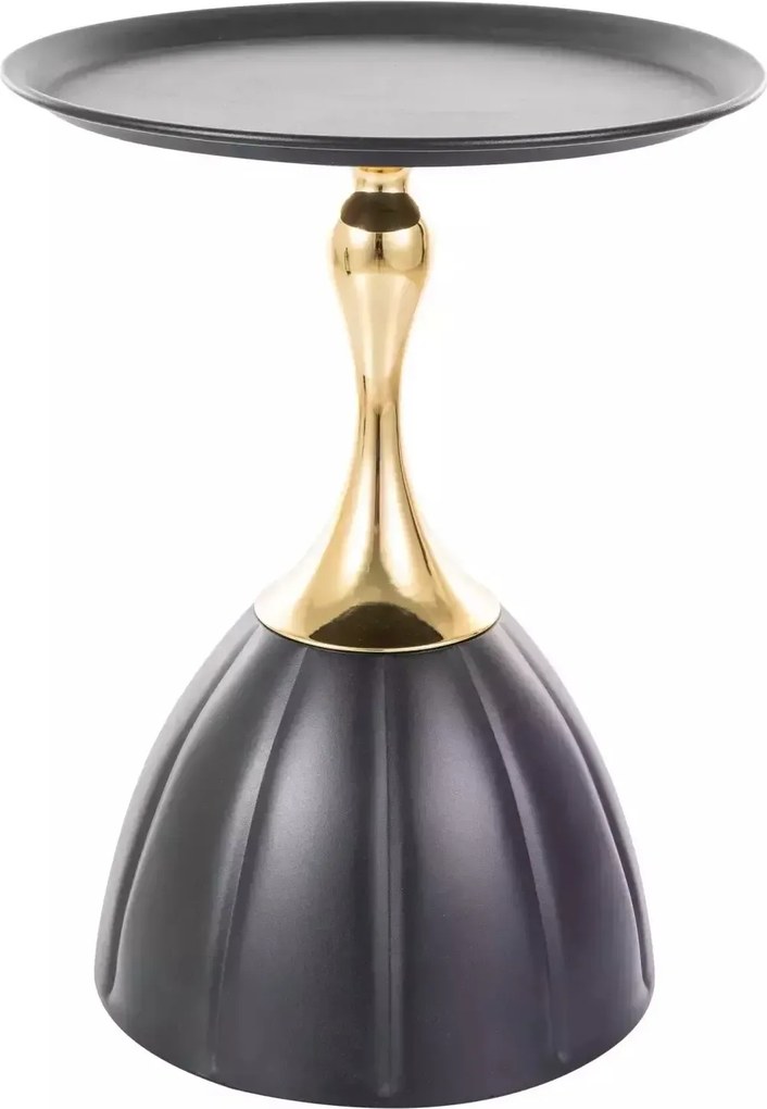 Tavolino Piana nero e oro – Ø38x50 cm