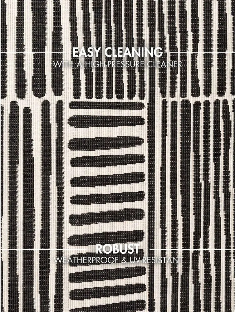 Tappeto da interno/esterno rotondo nero/color crema ø 200 cm Haringey Bounds – Ted Baker