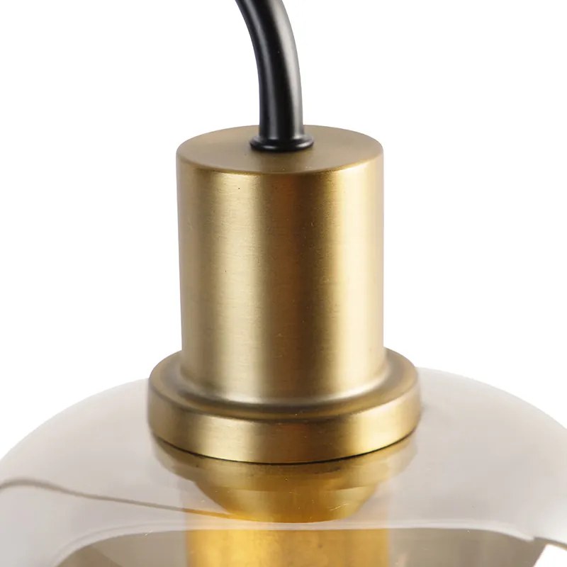 Lampada da tavolo di design nera con vetro oro e fumé - Zuzanna