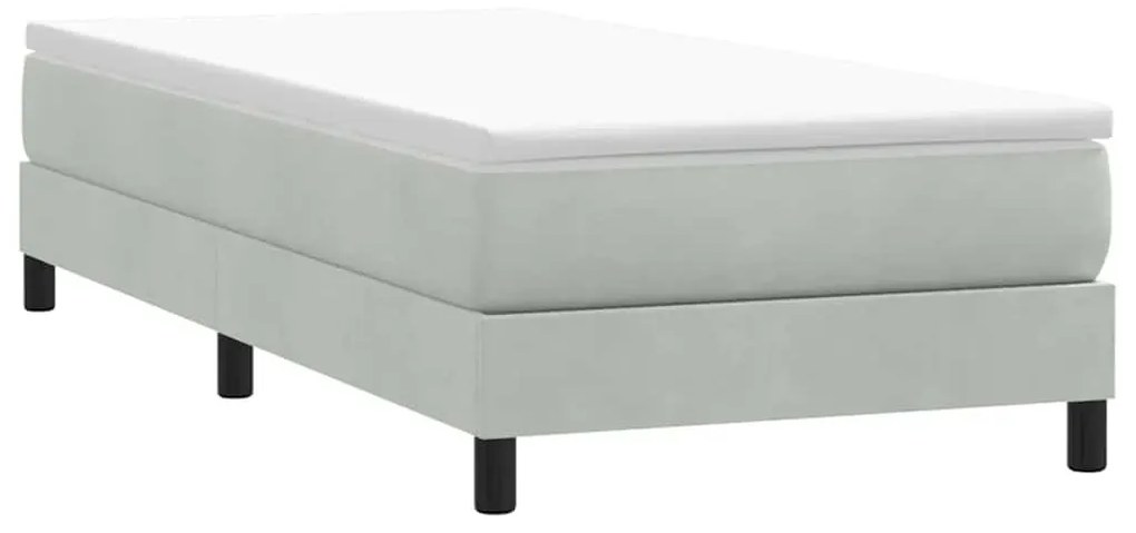 Giroletto Molle Senza Materasso Grigio Chiaro 90x210 Cm Velluto /