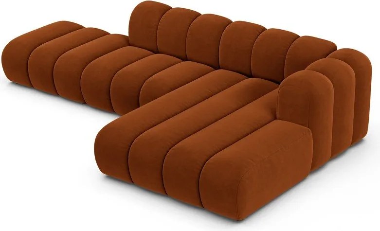 Divano angolare arancione ad angolo destro Lupine - Micadoni Home