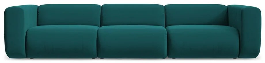 Divano turchese con rivestimento in velluto 319 cm Ekahi – Makamii