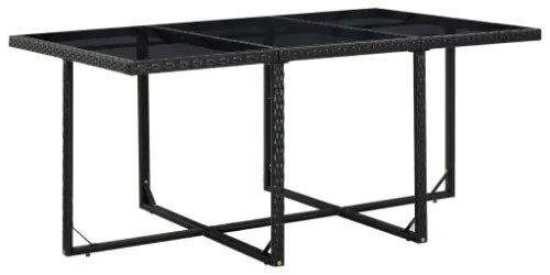 Set da Pranzo da Giardino 11 pz con Cuscini in Polyrattan Nero