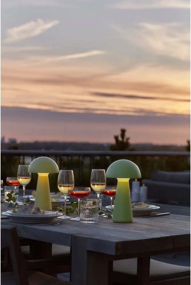 Lampada da tavolo LED gialla con telecomando (altezza totale 28 cm) Sam – Sirius