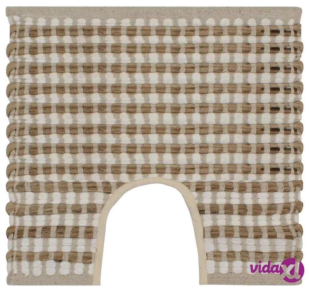 vidaXL Set Tappeti in Iuta Intrecciati a Mano Naturale e Bianco