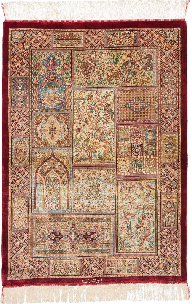 Ghom Tappeto 80 x 120 (Iran) Annodato A Mano