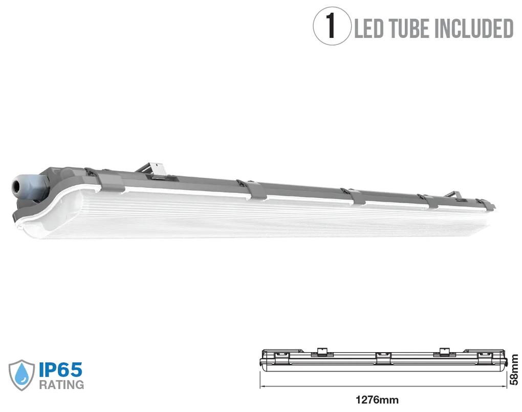 Plafoniera 120cm Con 2 Tubi Led Da 18W Incluso Bianco Freddo 6400K IP65 Tri Proof Led Lamp Light SKU-6399