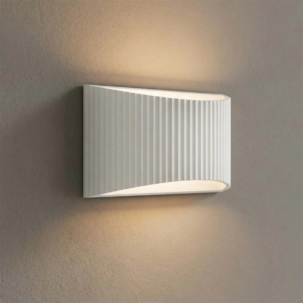 Applique Curva da Parete G9 Rigata in Gesso Pitturabile