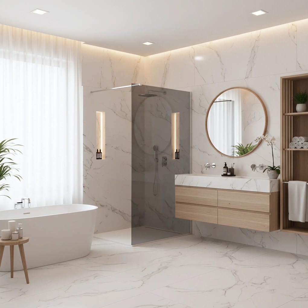 Parete doccia Rea Flexi Grey / Chrome 110