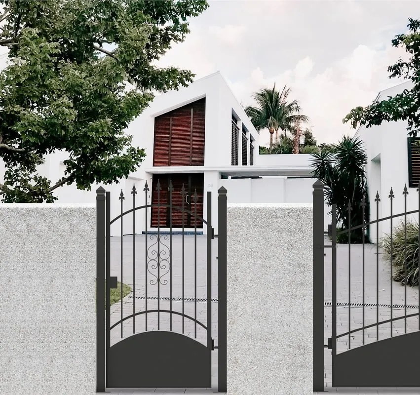 Cancello manuale battente Marmolada in ferro, apertura a destra, L 104.5, H 180-195 cm, di colore nero