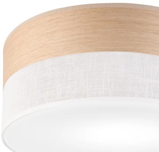 Plafoniera SIRJA WOOD 1xE27/15W/230V diametro 35 cm bianco/quercia