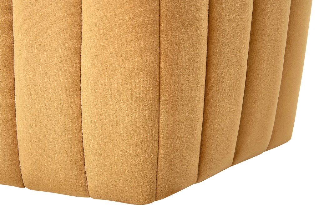 Pouf velluto giallo senape MURIETTA Beliani