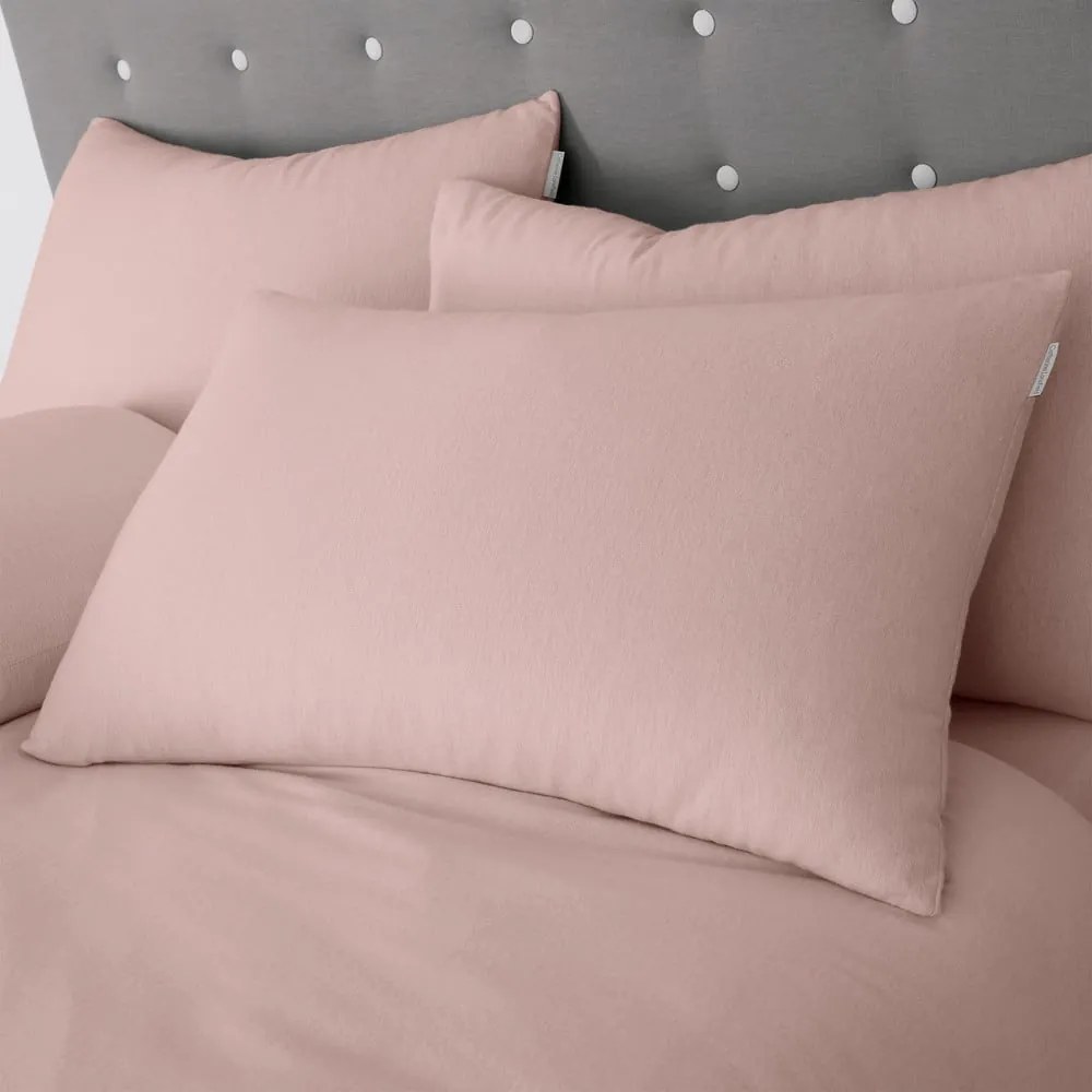 Set copripiumino e federa rosa in flanella per letto matrimoniale e per letto esteso 230x220 cm Brushed – Catherine Lansfield