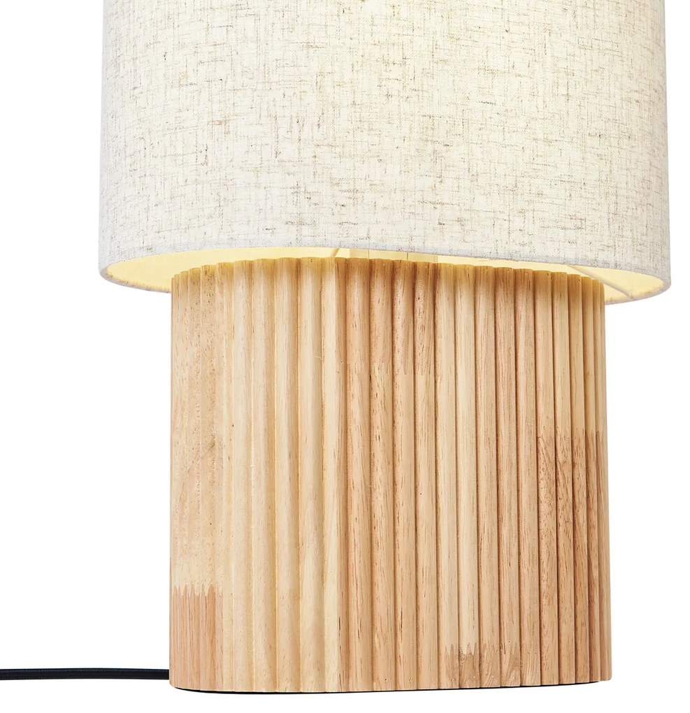 Lampada da tavolo Japandi in legno con paralume in lino 70 cm - Lamel