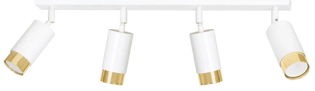 Lampada da Soffitto in Acciaio HIRO 4 Nero Cromo/Oro 4xGU10