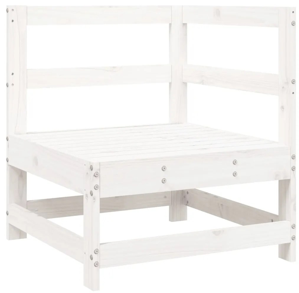 Set salotto da giardino 6 pz bianco in legno massello di pino