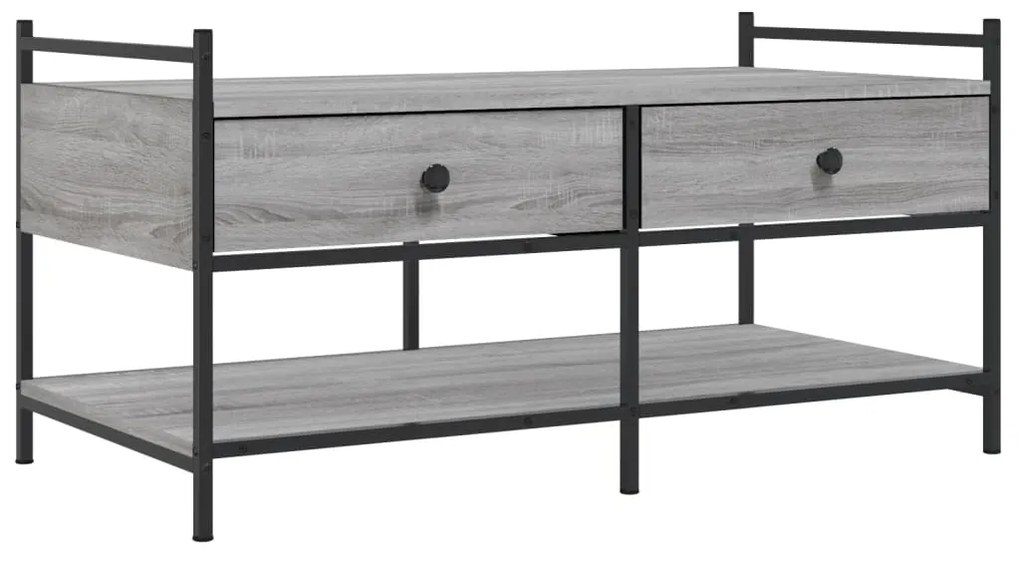 Tavolino da salotto grigio sonoma 99x50x50 cm legno multistrato