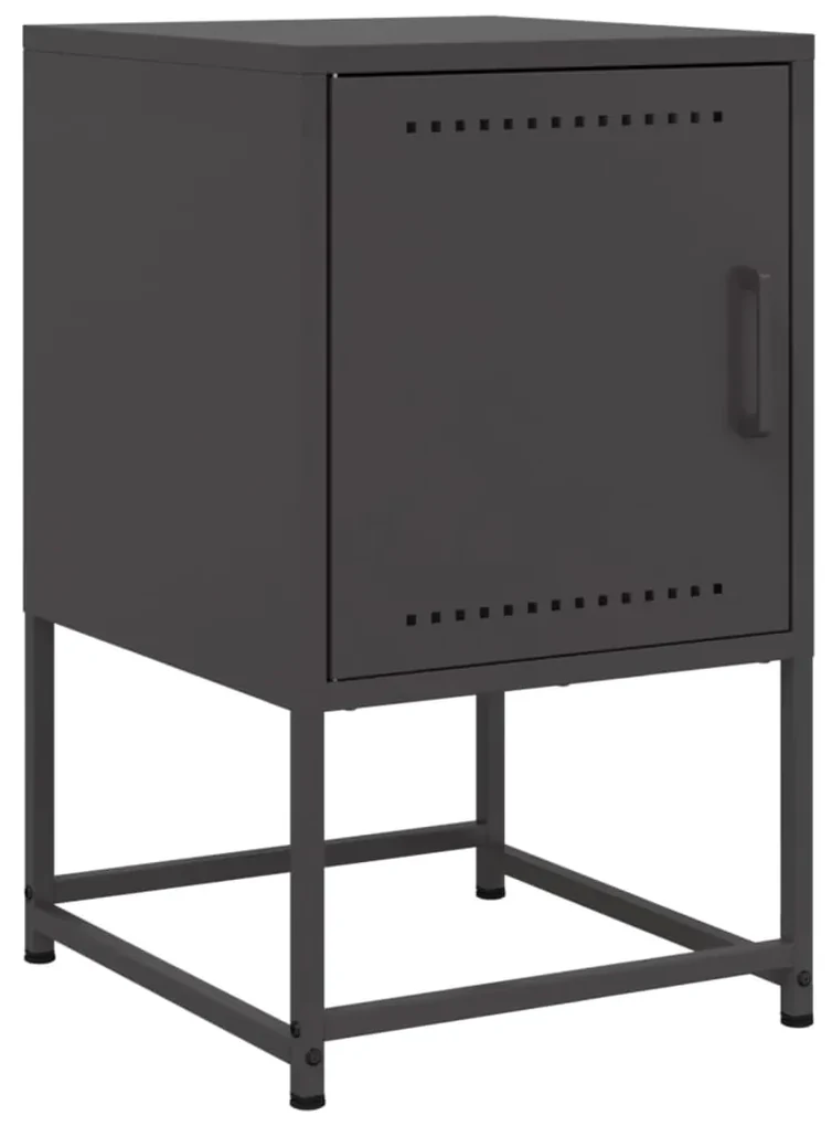 Comodino nero 36x39x60,5 cm in acciaio
